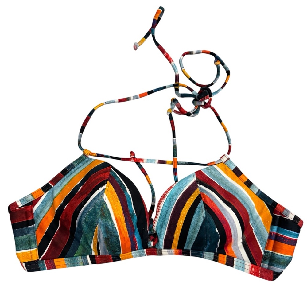 Freya Multicolor Striped Bikini Top Sz M - Picture 1 of 2